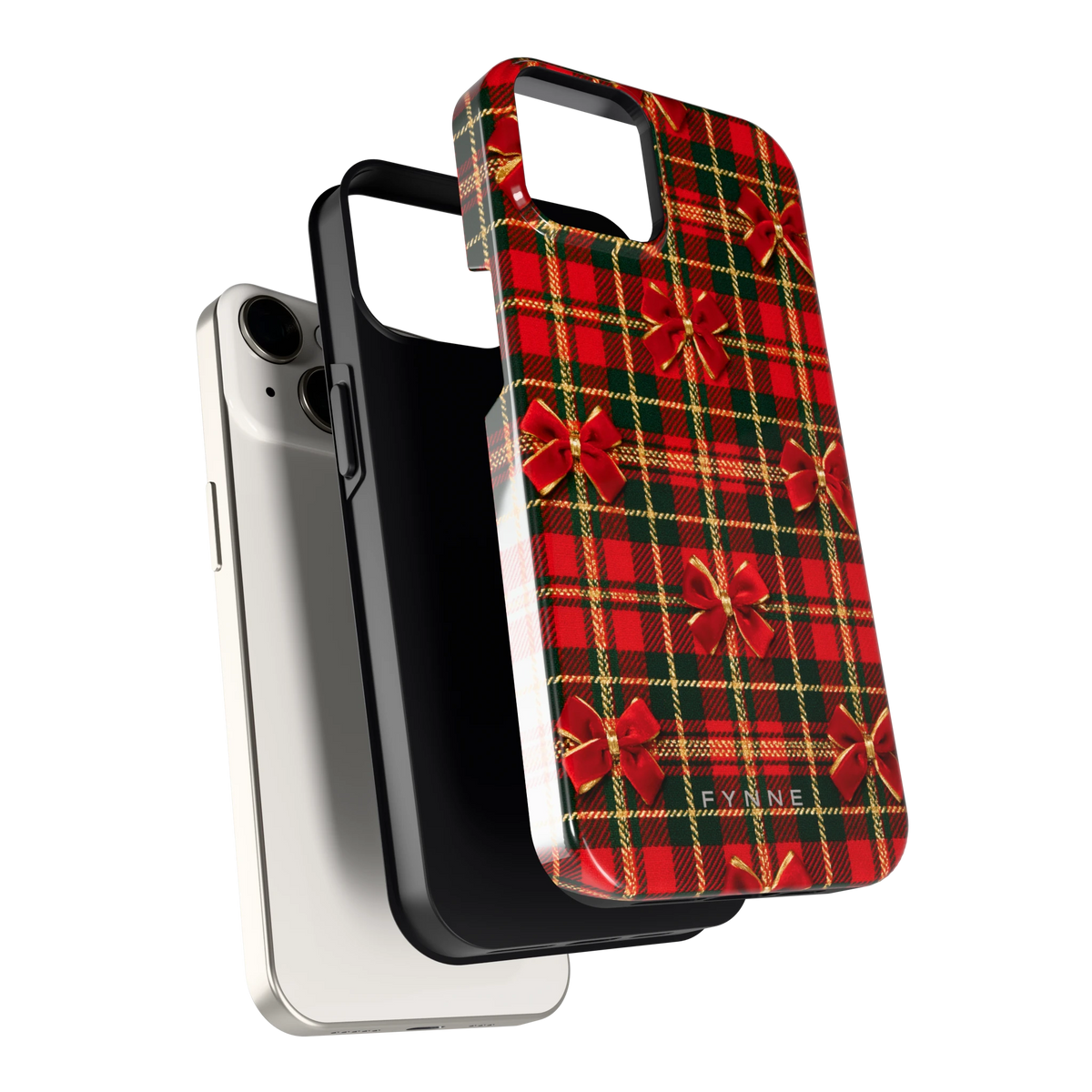 Tartan strikjes hoesje voor iPhone 14, los van de telefoon