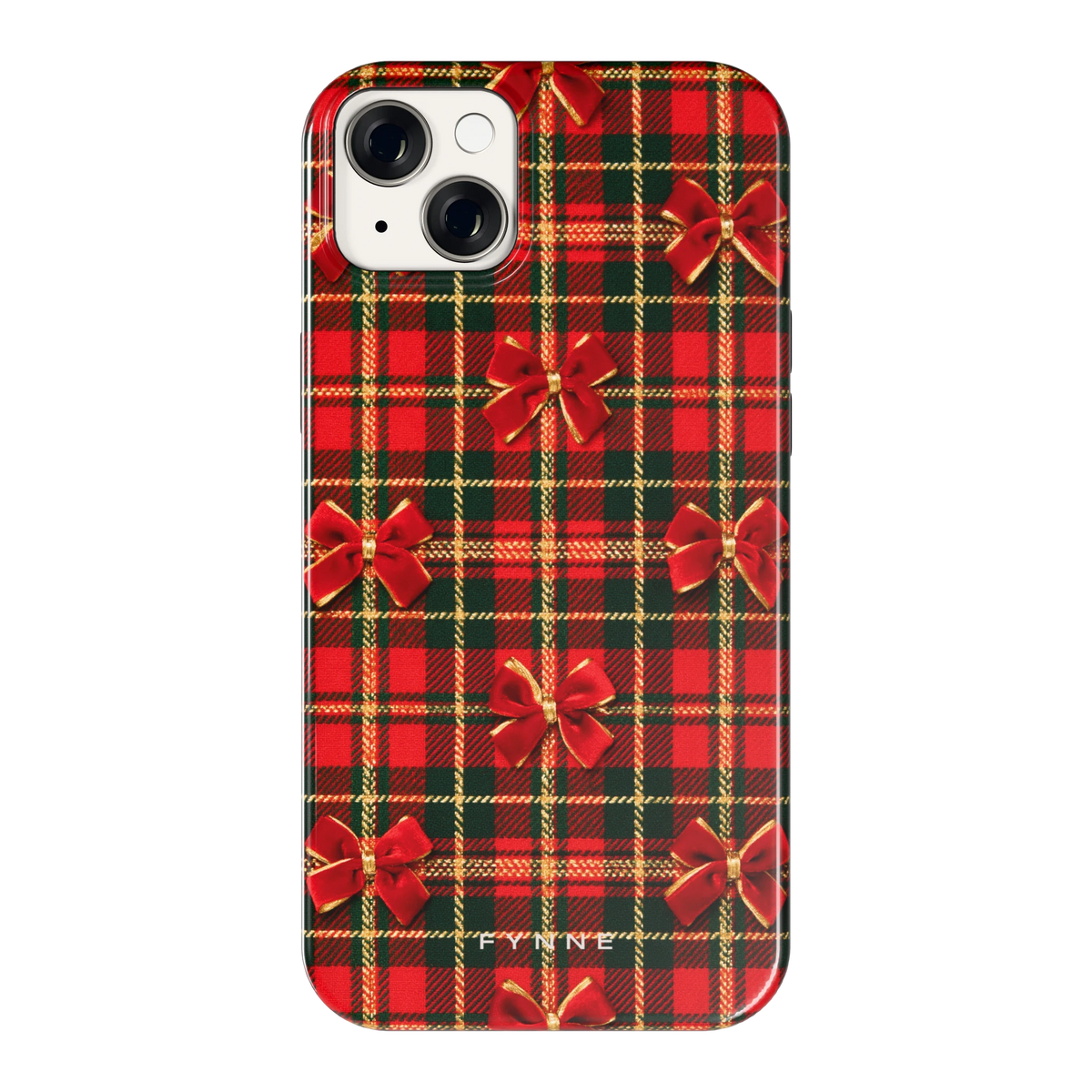 Tartan strikjes hoesje voor iPhone 14 Plus, achterkant