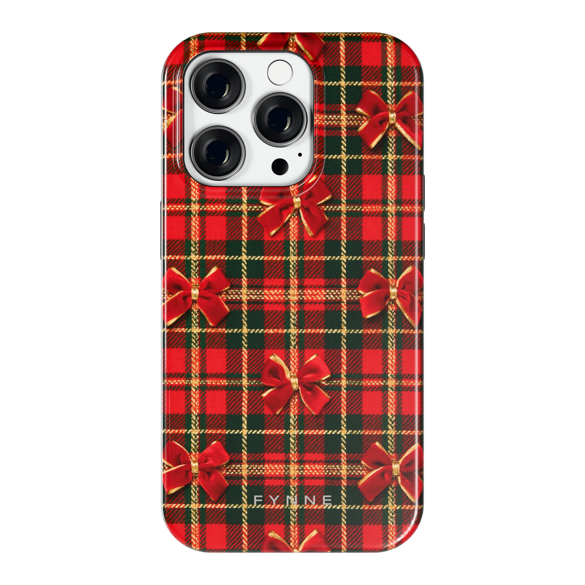 Tartan strikjes hoesje voor iPhone 14 Pro, achterkant