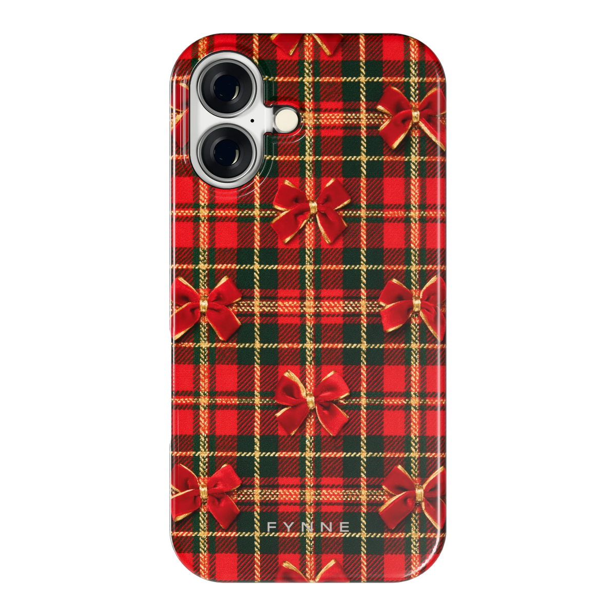 Tartan strikjes hoesje voor iPhone 16, achterkant