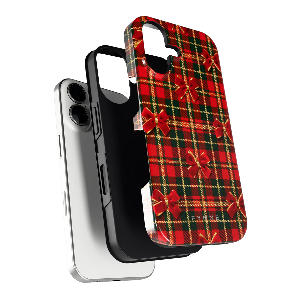 Tartan strikjes hoesje voor iPhone 16, los van de telefoon