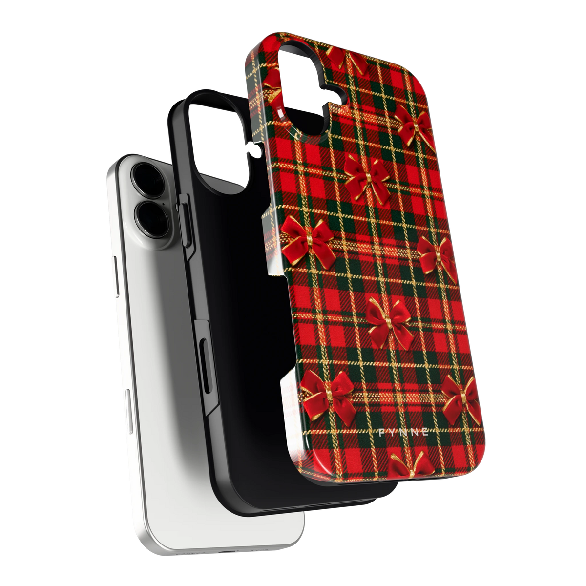 Tartan strikjes hoesje voor iPhone 16 Plus, los van de telefoon