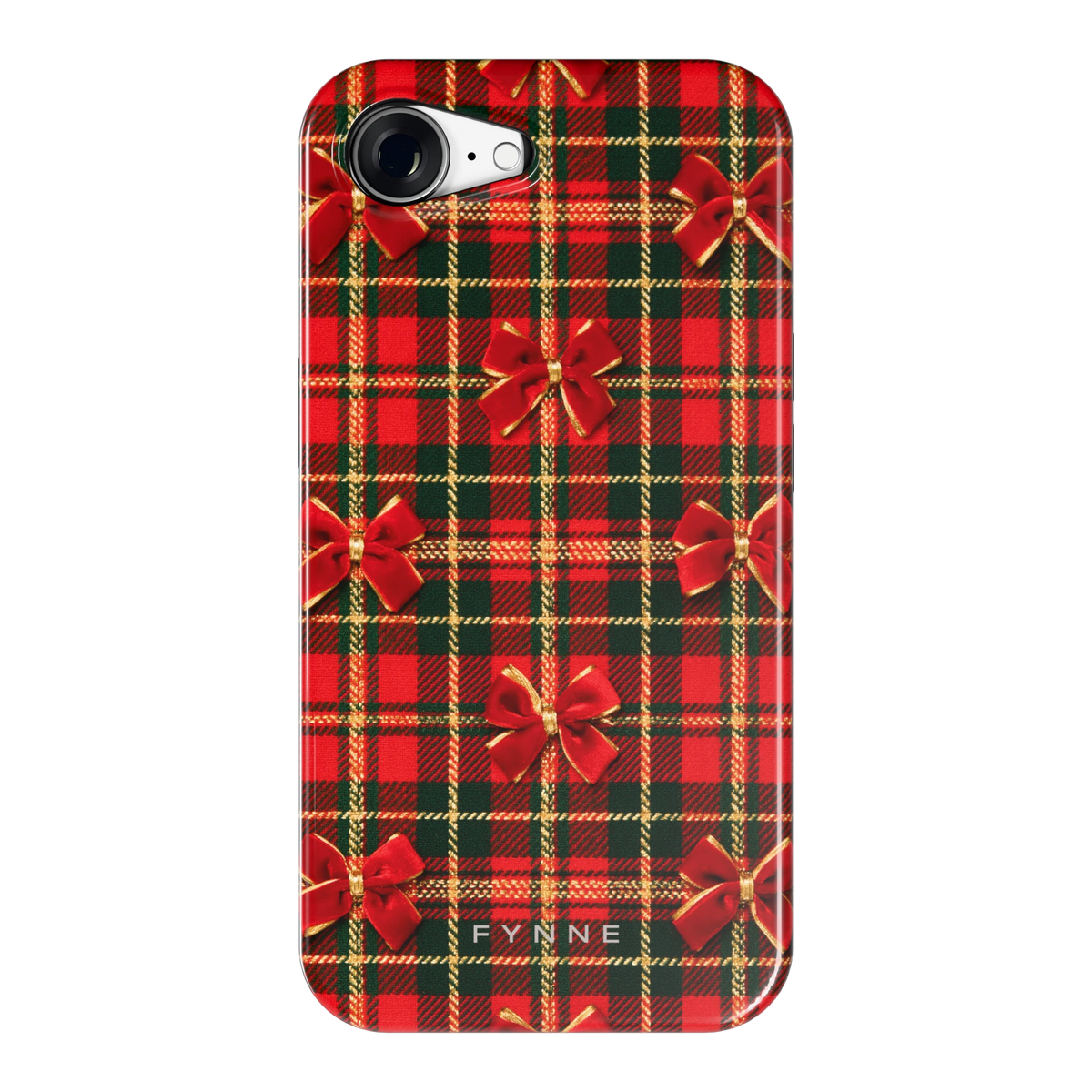 Tartan strikjes hoesje voor iPhone 16e, achterkant
