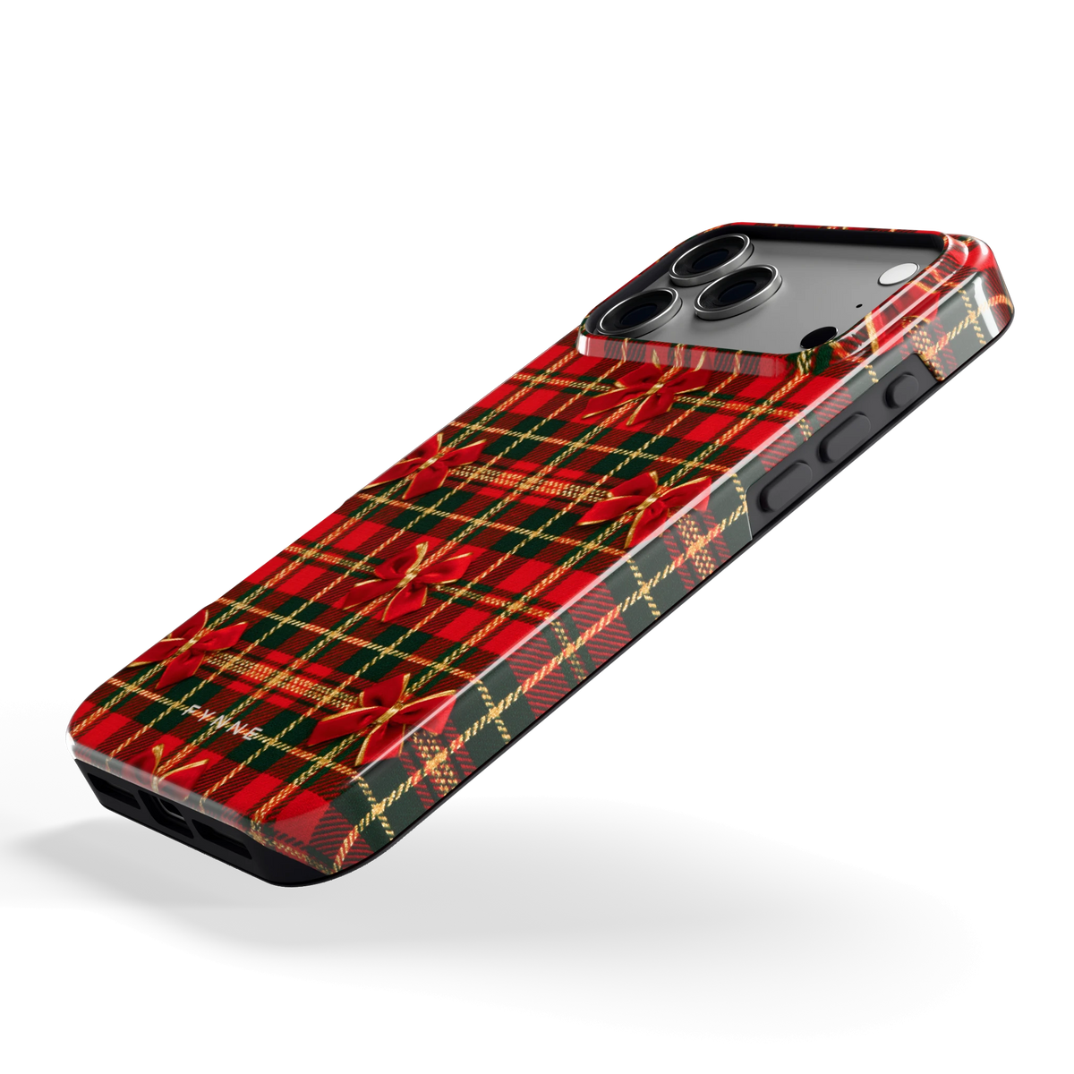 Tartan strikjes hoesje voor iPhone 17 Pro Max, schuin