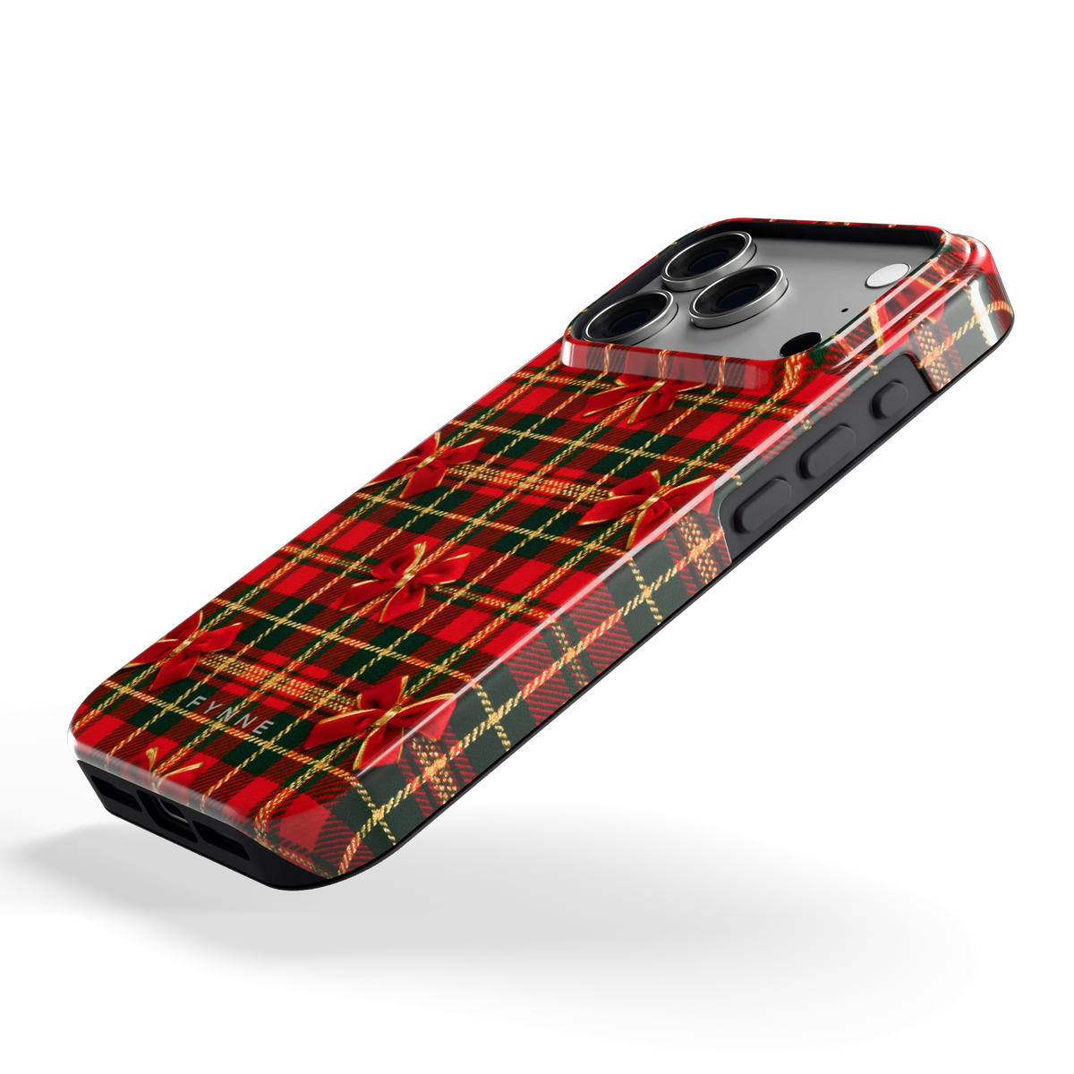 Tartan strikjes hoesje voor iPhone 18 Pro, schuin