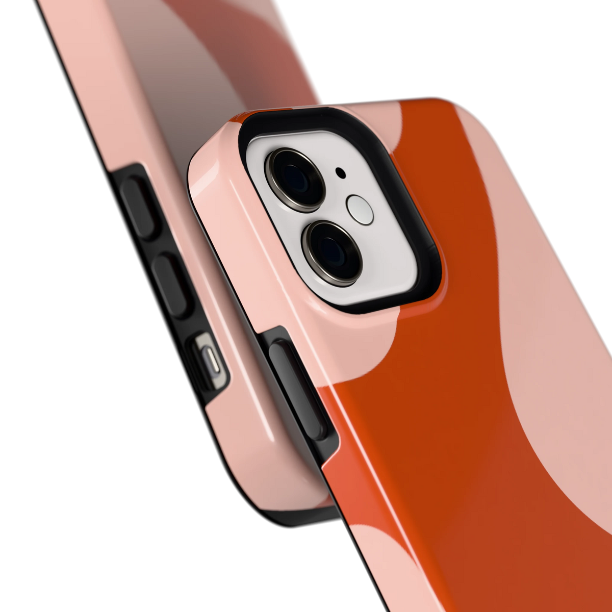 Terracotta Vlekken hoesje voor iPhone 12, close-up