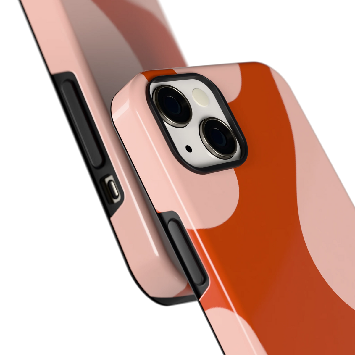 Terracotta Vlekken hoesje voor iPhone 13, close-up