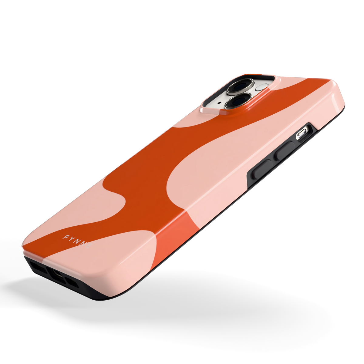 Terracotta Vlekken hoesje voor iPhone 14, schuin