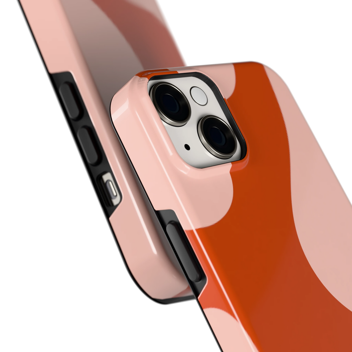 Terracotta Vlekken hoesje voor iPhone 14, close-up