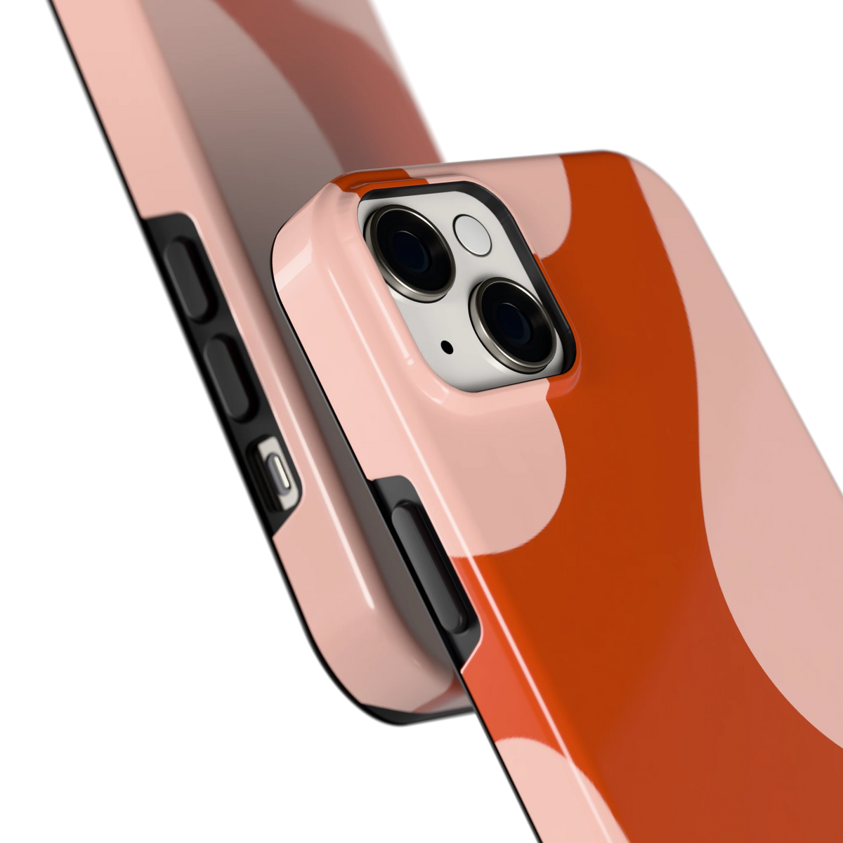 Terracotta Vlekken hoesje voor iPhone 14 Plus, close-up