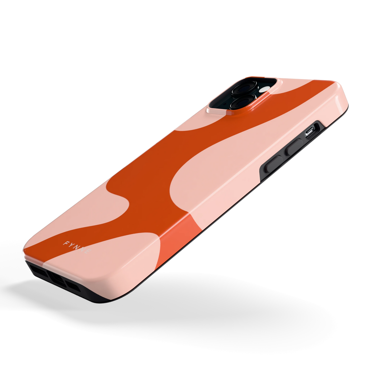 Terracotta Vlekken hoesje voor iPhone 15 Plus, schuin