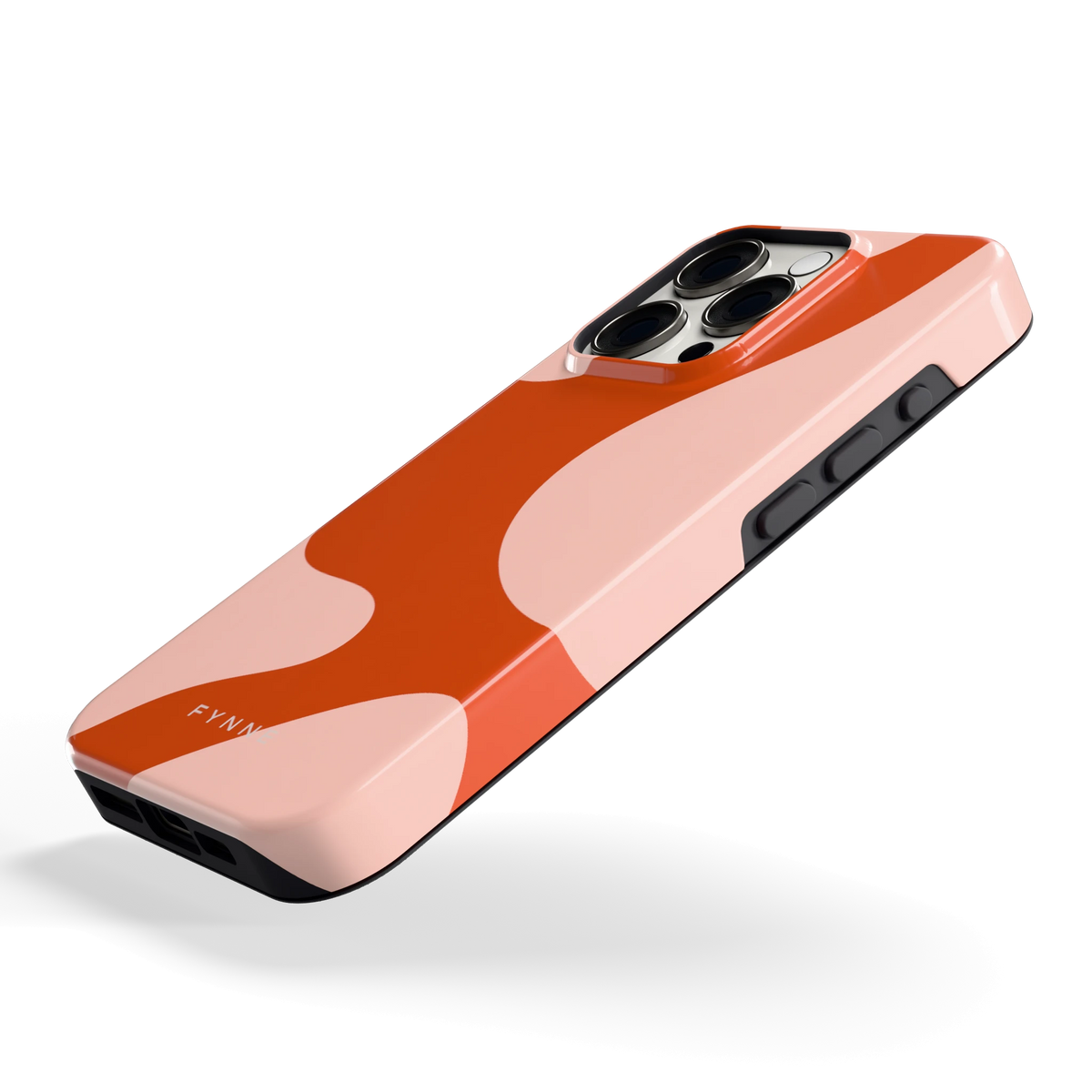 Terracotta Vlekken hoesje voor iPhone 15 Pro, schuin