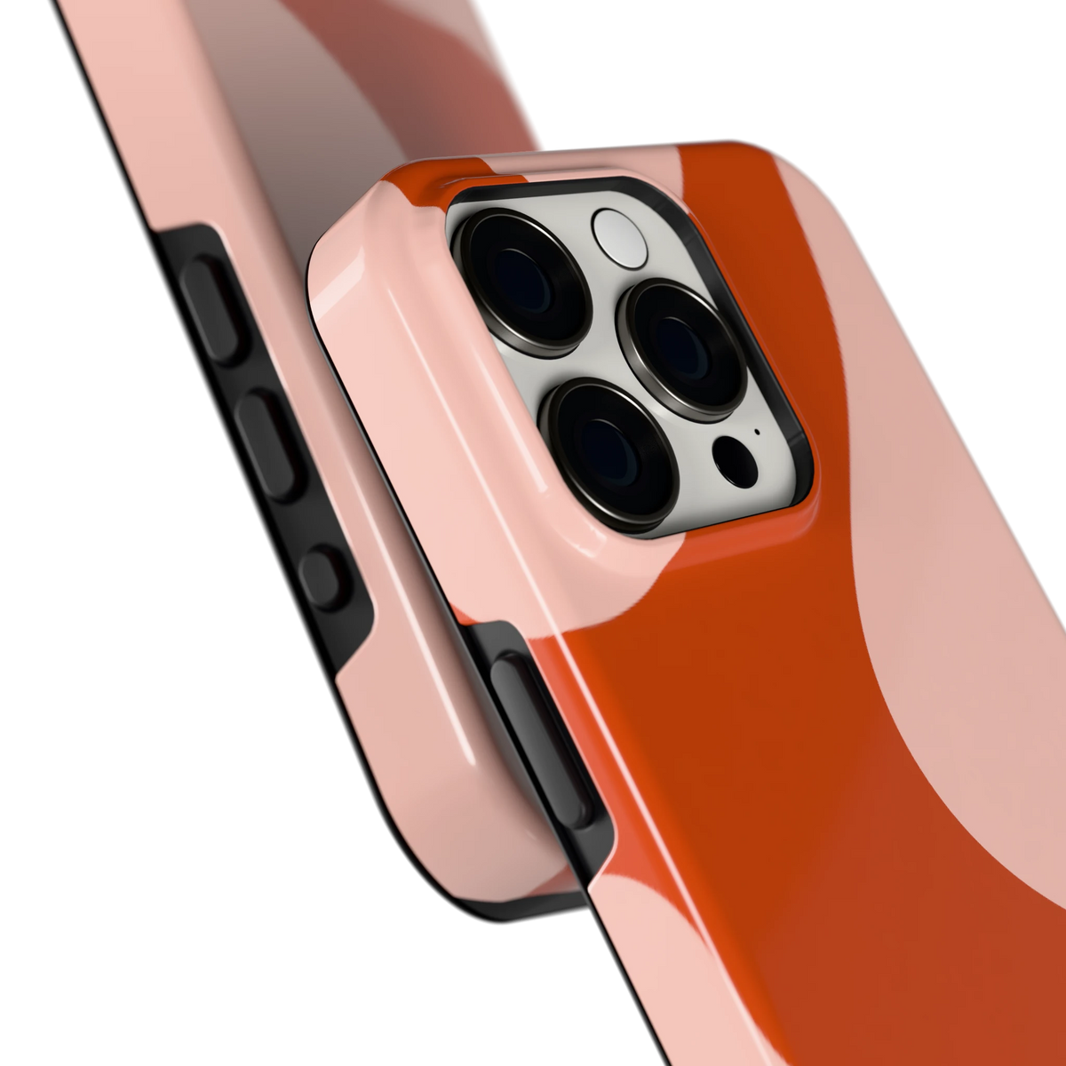 Terracotta Vlekken hoesje voor iPhone 15 Pro, close-up