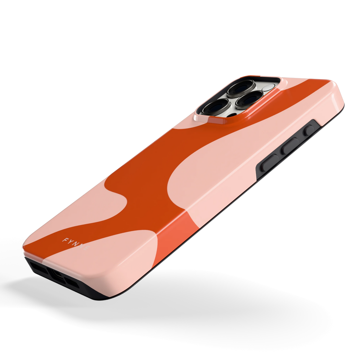 Terracotta Vlekken hoesje voor iPhone 15 Pro Max, schuin