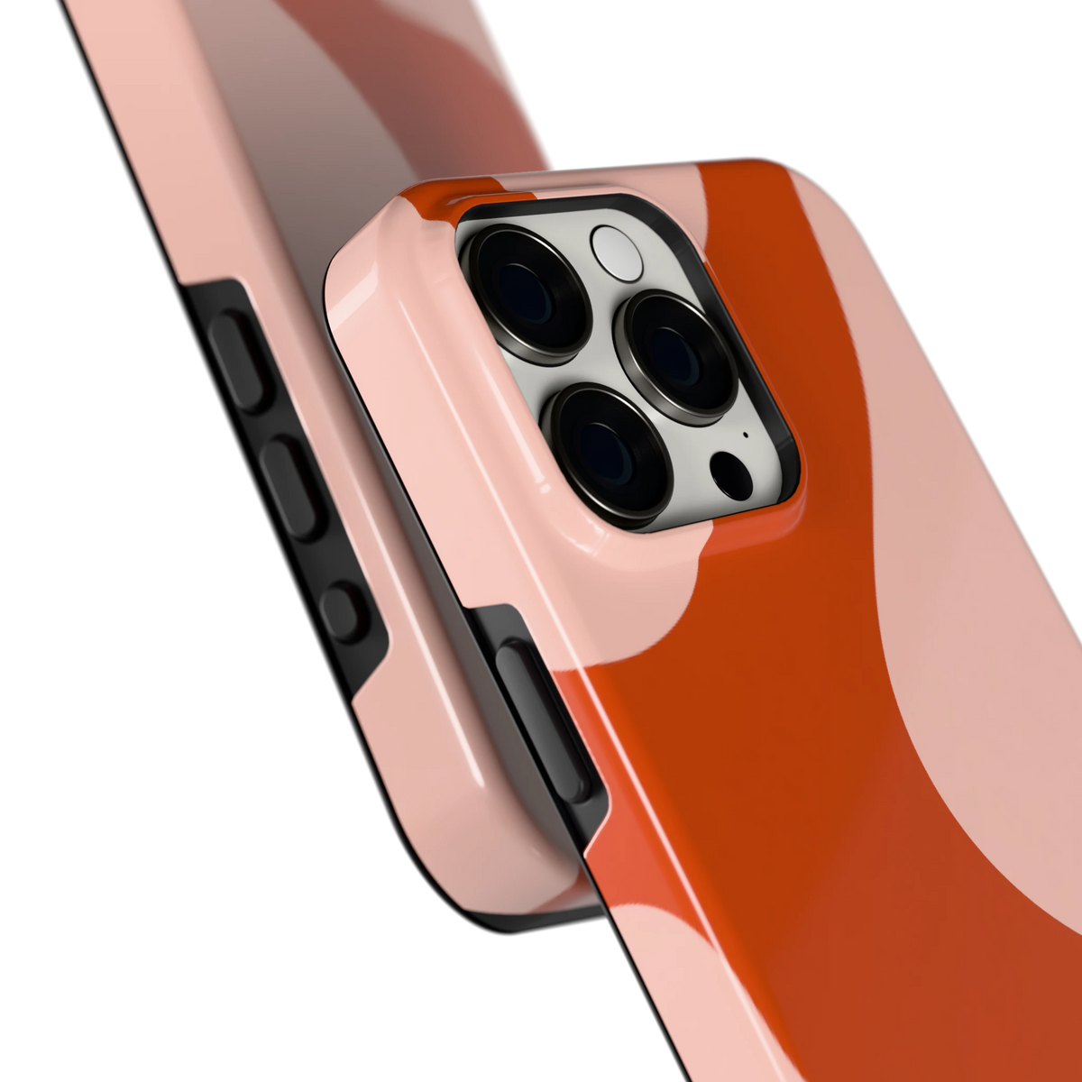 Terracotta Vlekken hoesje voor iPhone 15 Pro Max, close-up