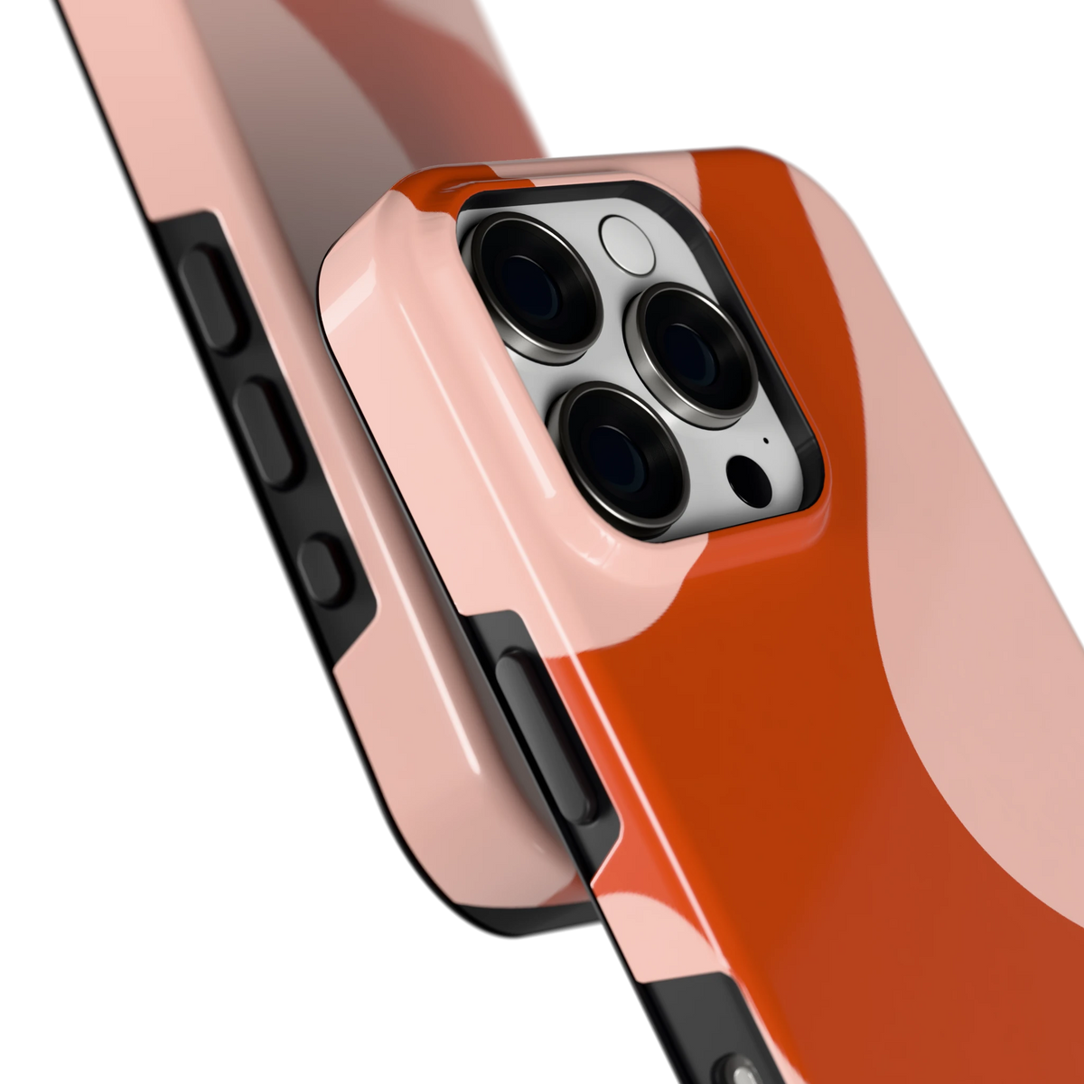 Terracotta Vlekken hoesje voor iPhone 16 Pro, close-up