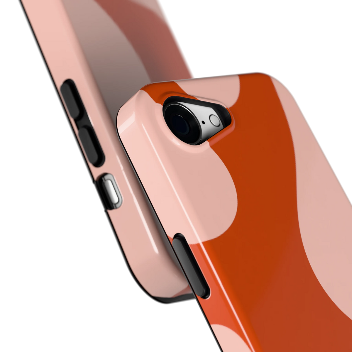 Terracotta Vlekken hoesje voor iPhone 16e, close-up