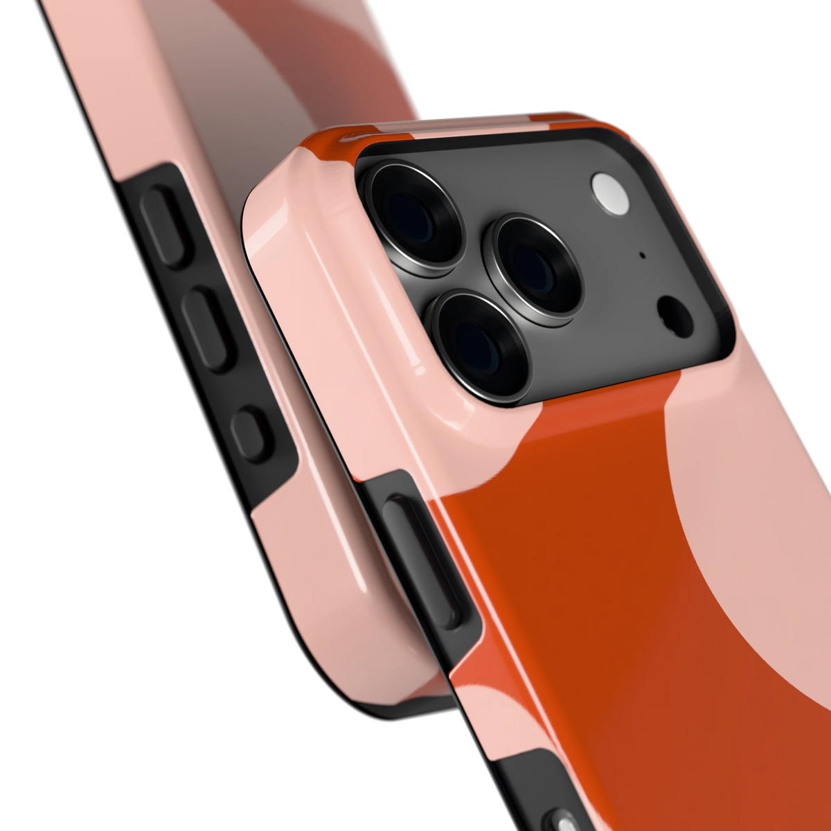 Terracotta Vlekken hoesje voor iPhone 18 Pro, close-up