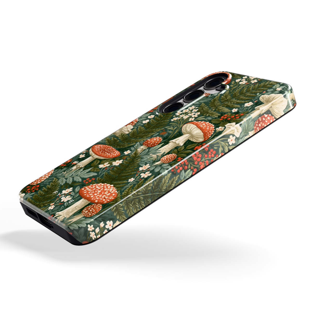 Vliegenzwammenbos hoesje voor Galaxy S24+, schuin