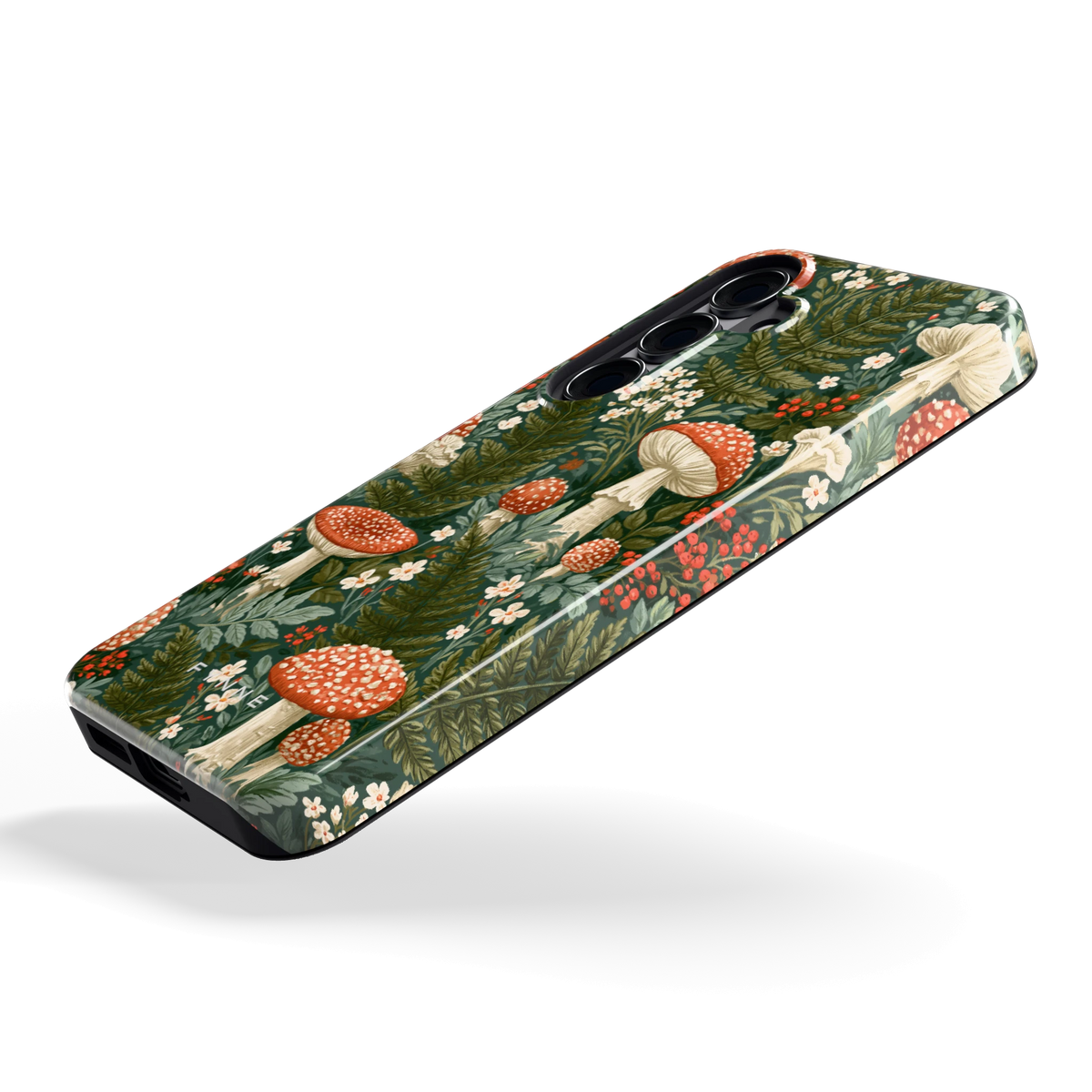 Vliegenzwammenbos hoesje voor Galaxy S25, schuin