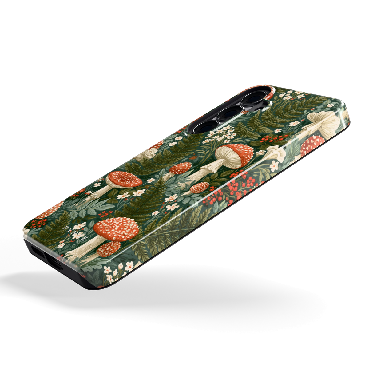 Vliegenzwammenbos hoesje voor Galaxy S25+, schuin