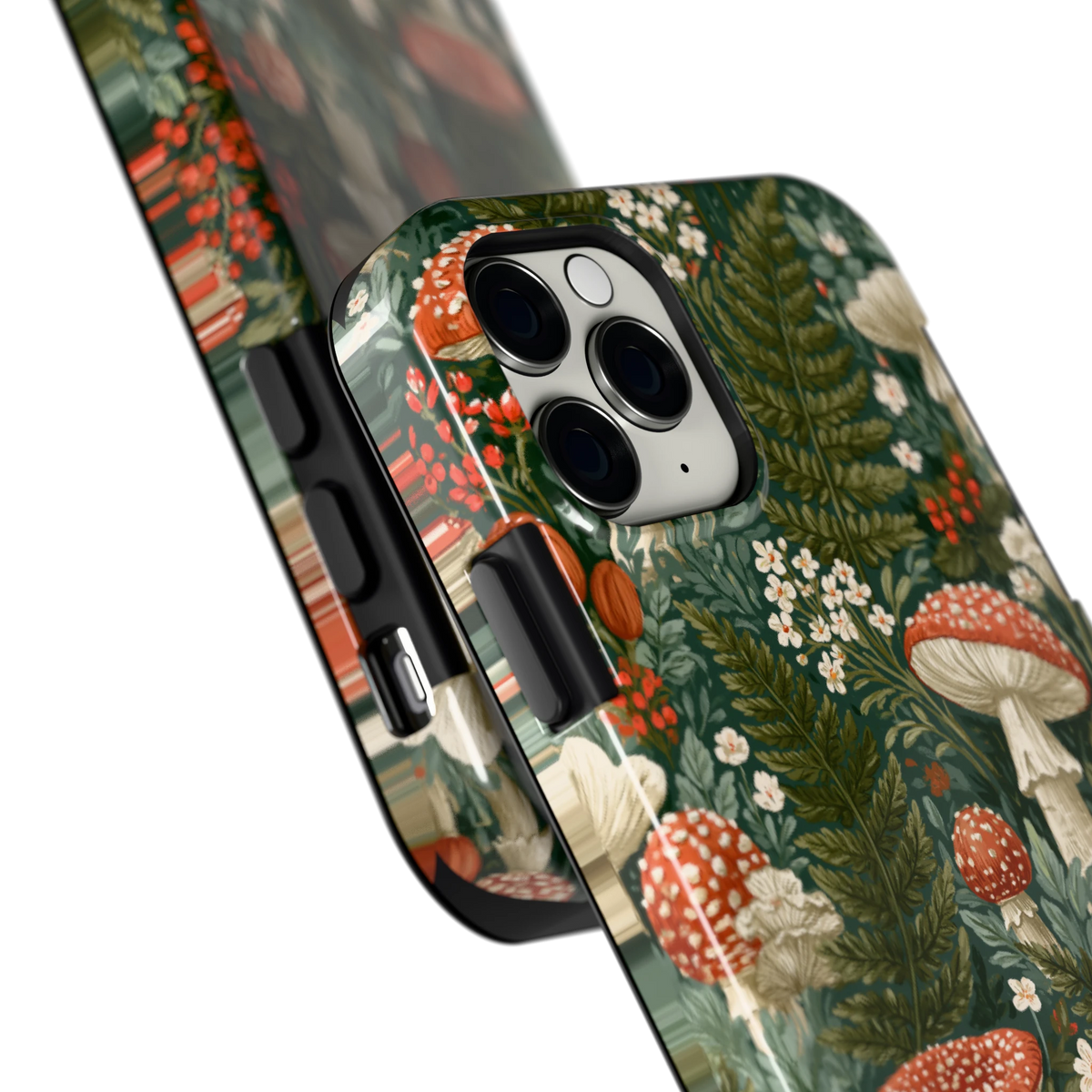Vliegenzwammenbos hoesje voor iPhone 11 Pro, close-up