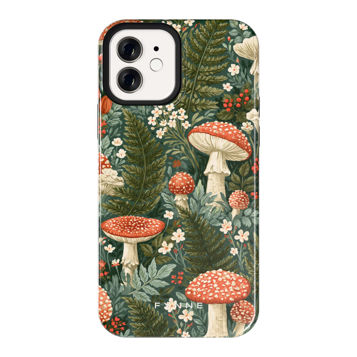 Vliegenzwammenbos hoesje voor iPhone 12, achterkant