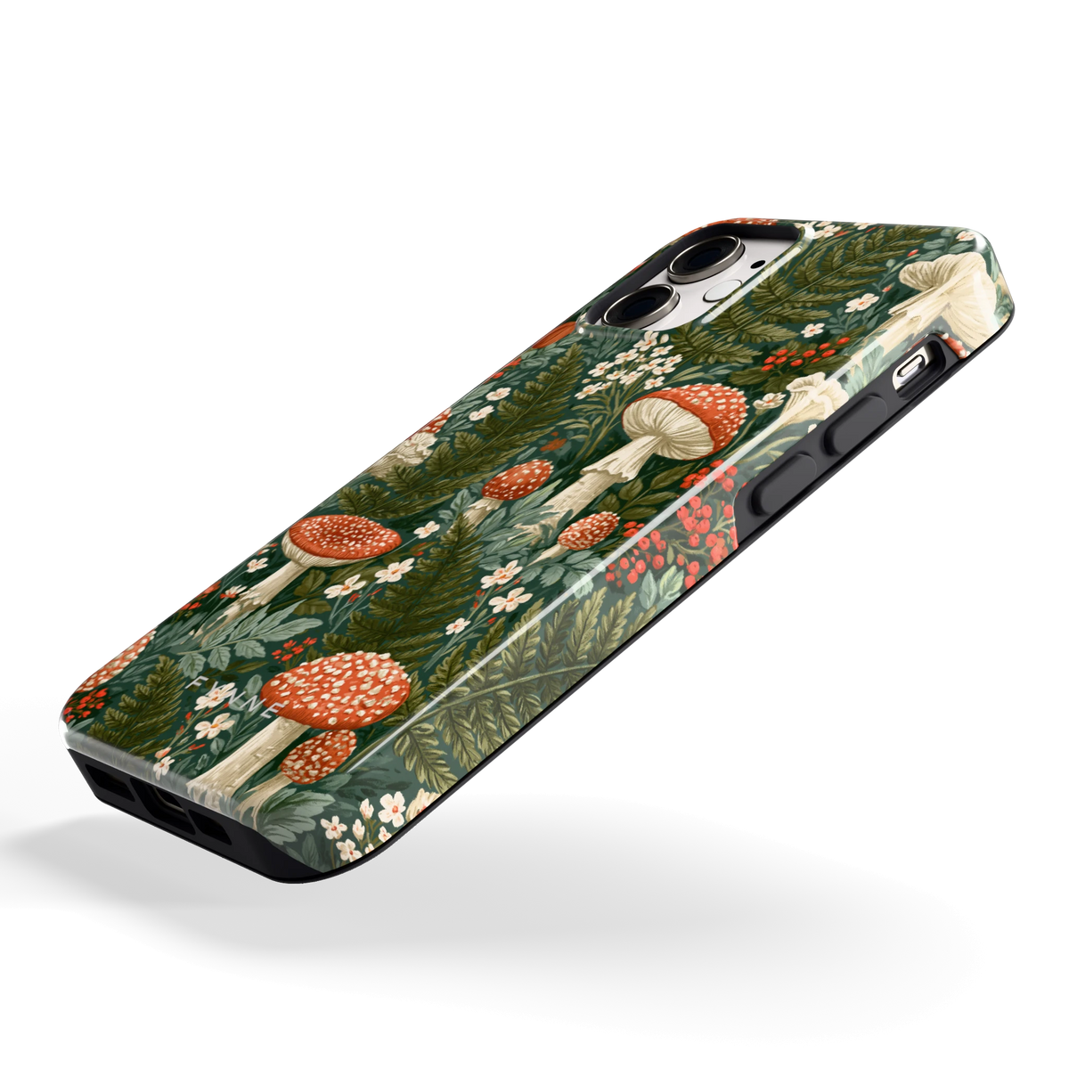 Vliegenzwammenbos hoesje voor iPhone 12 mini, schuin