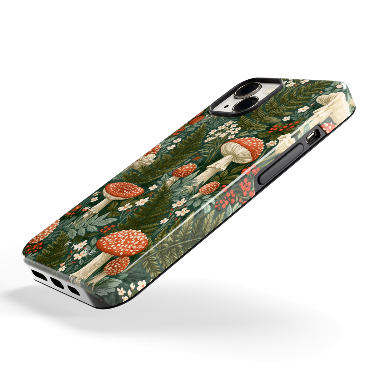 Vliegenzwammenbos hoesje voor iPhone 13, schuin