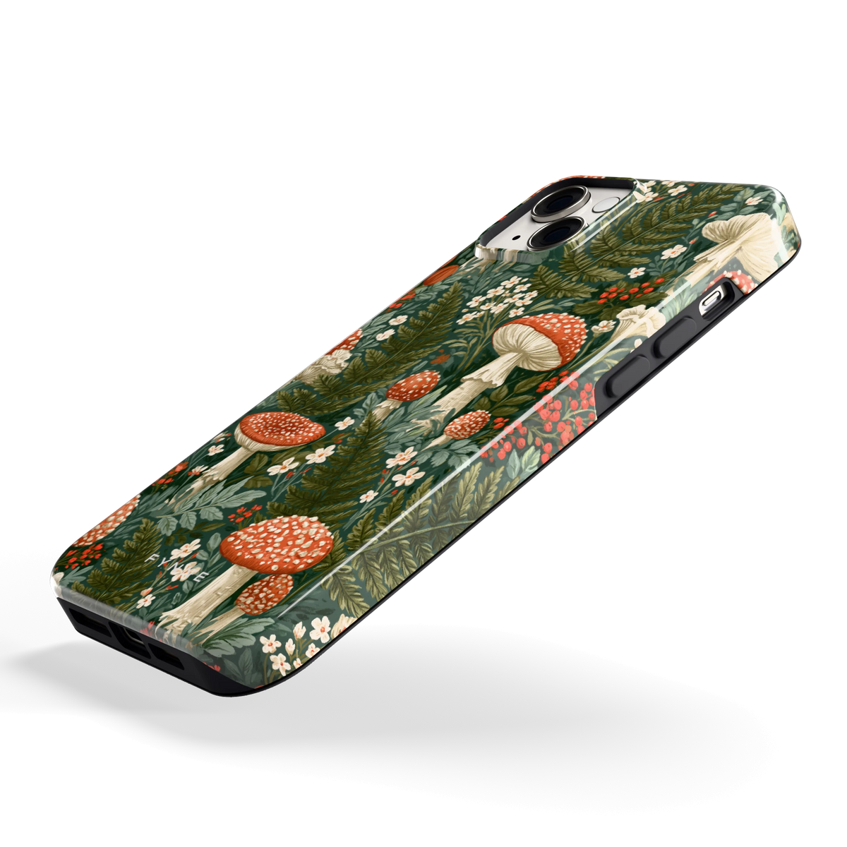 Vliegenzwammenbos hoesje voor iPhone 14 Plus, schuin