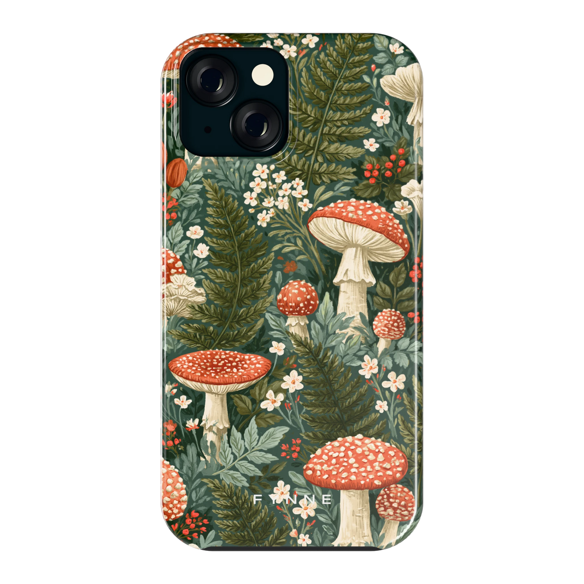 Vliegenzwammenbos hoesje voor iPhone 15, achterkant
