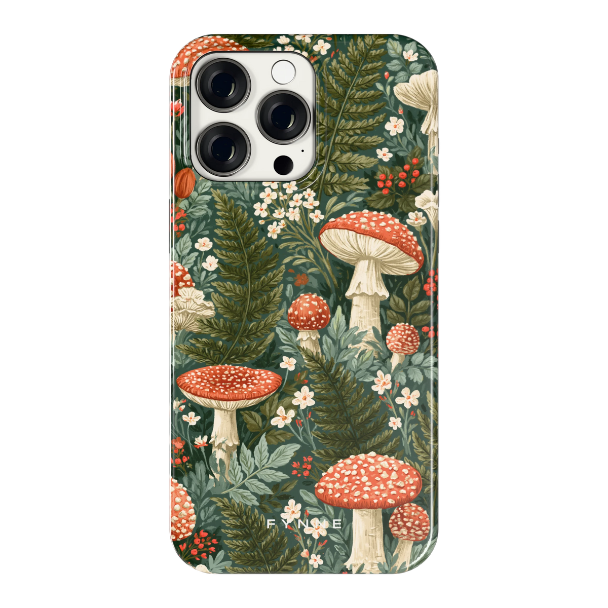 Vliegenzwammenbos hoesje voor iPhone 15 Pro Max, achterkant