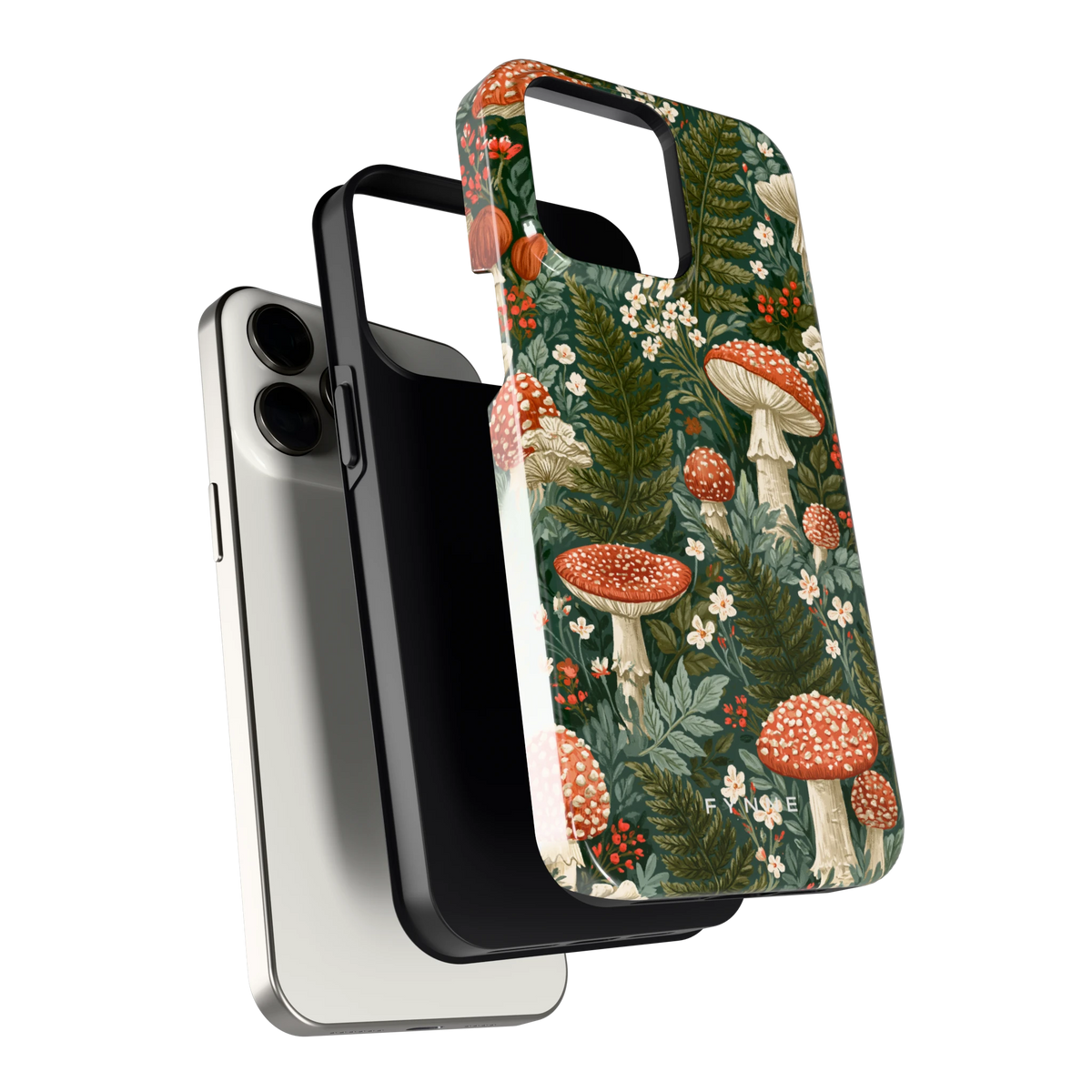Vliegenzwammenbos hoesje voor iPhone 15 Pro Max, los van de telefoon