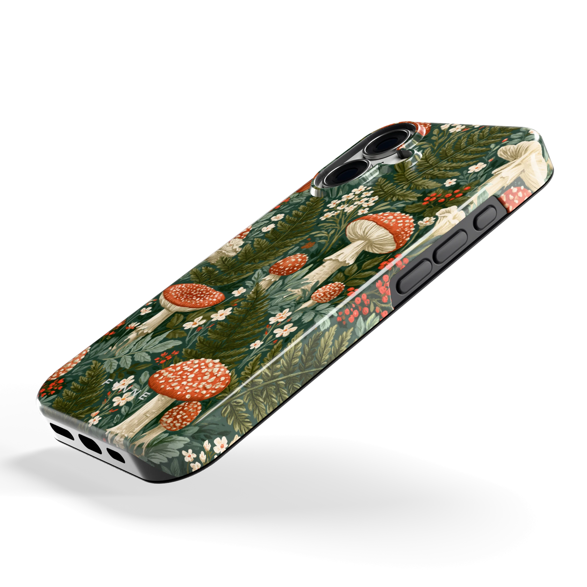 Vliegenzwammenbos hoesje voor iPhone 16, schuin