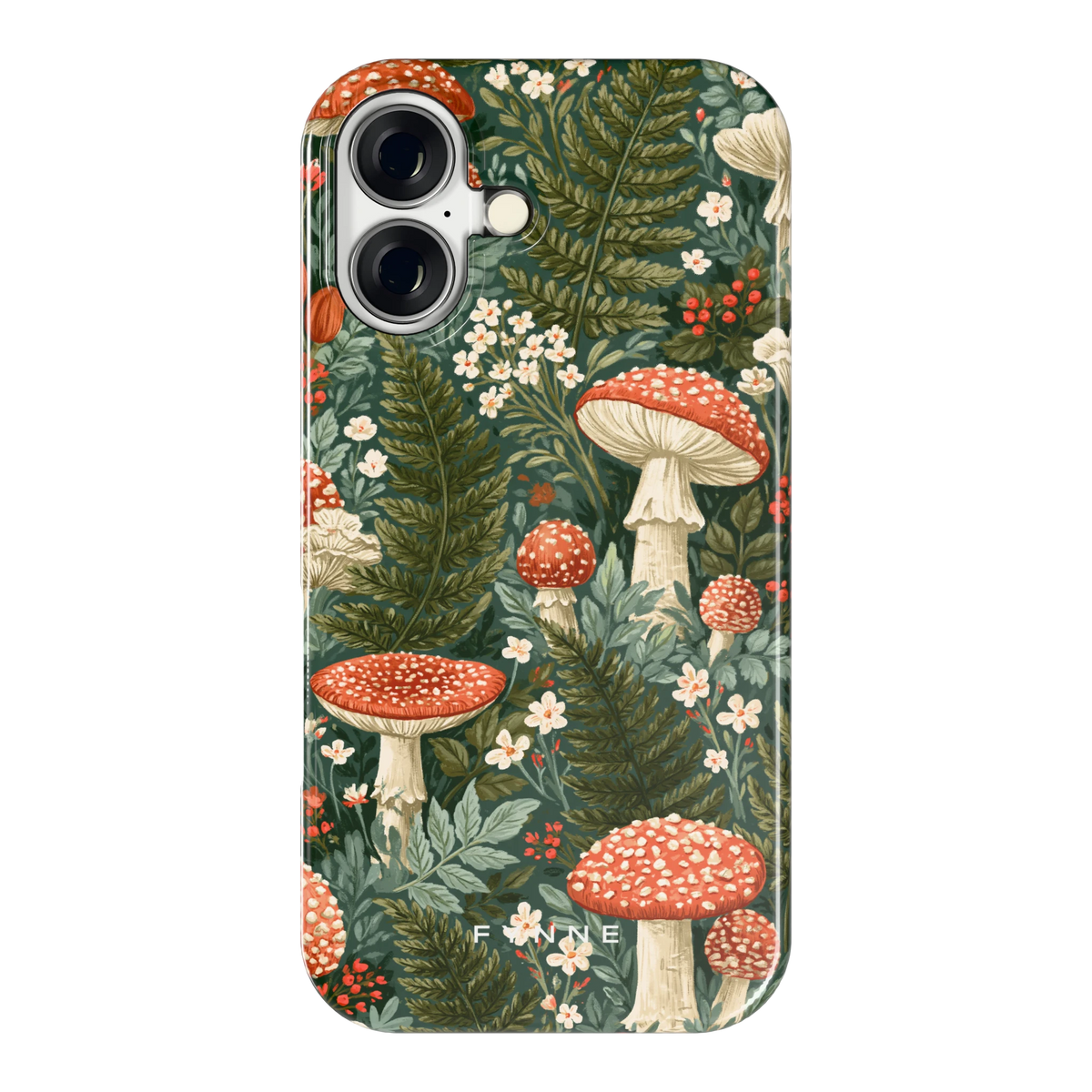 Vliegenzwammenbos hoesje voor iPhone 16, achterkant
