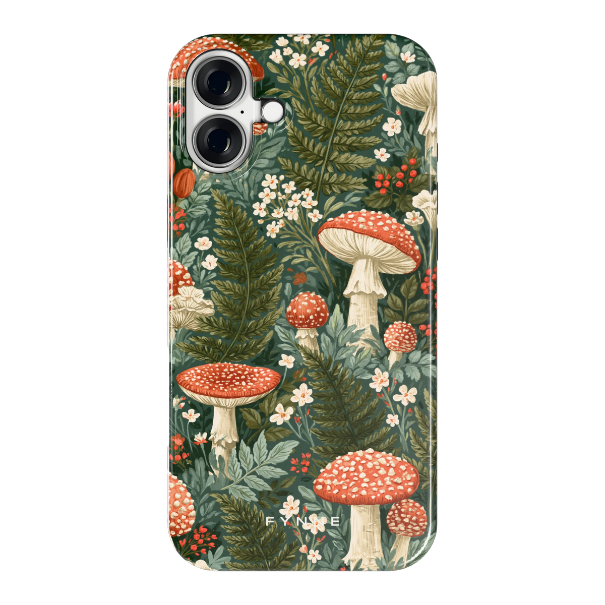 Vliegenzwammenbos hoesje voor iPhone 16 Plus, achterkant