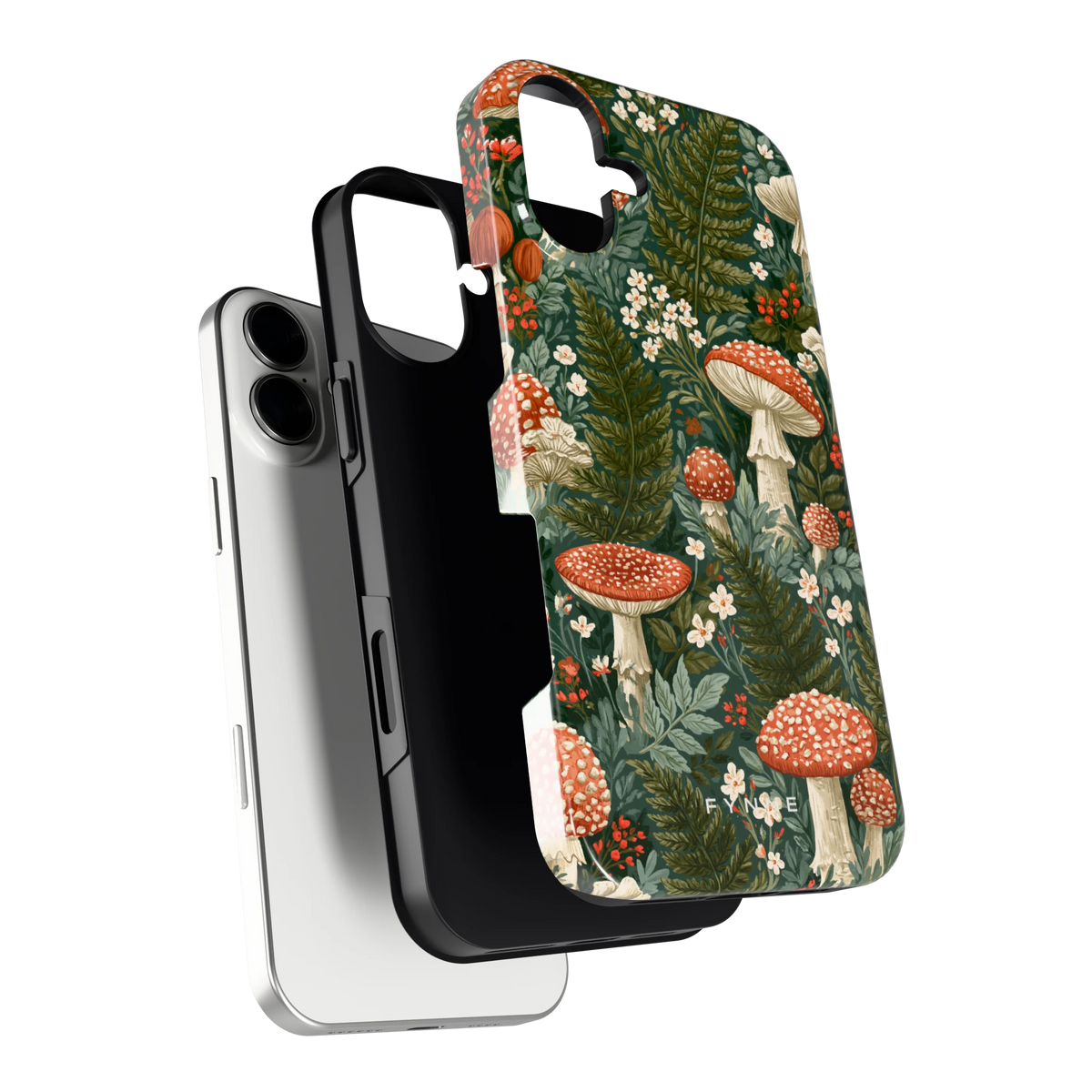 Vliegenzwammenbos hoesje voor iPhone 16 Plus, los van de telefoon
