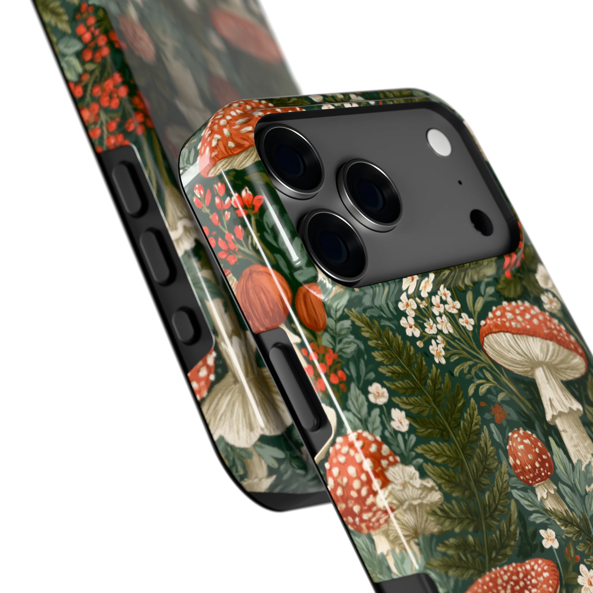 Vliegenzwammenbos hoesje voor iPhone 17 Pro Max, close-up