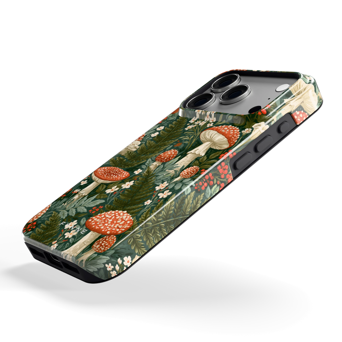 Vliegenzwammenbos hoesje voor iPhone 18 Pro, schuin