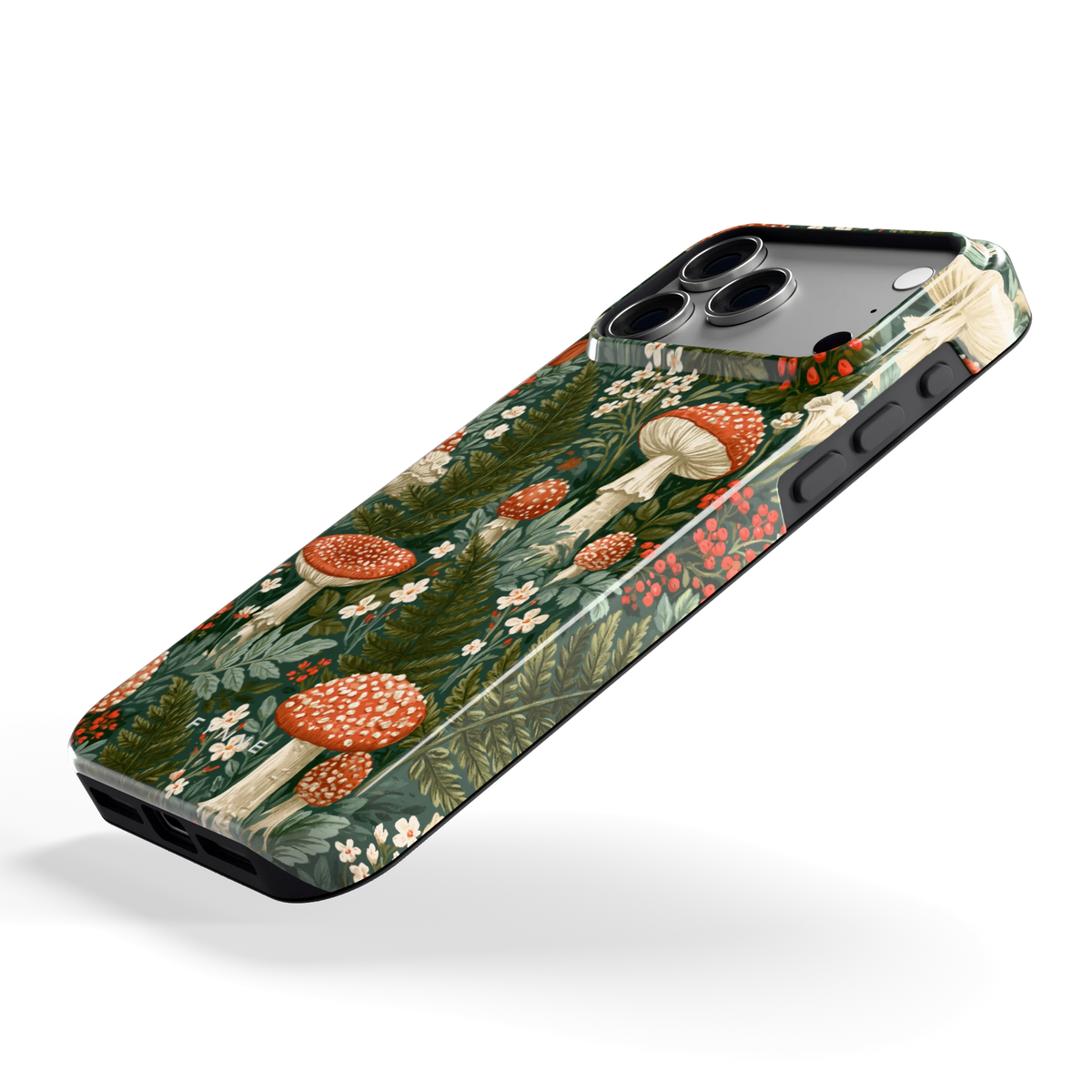 Vliegenzwammenbos hoesje voor iPhone 18 Pro Max, schuin