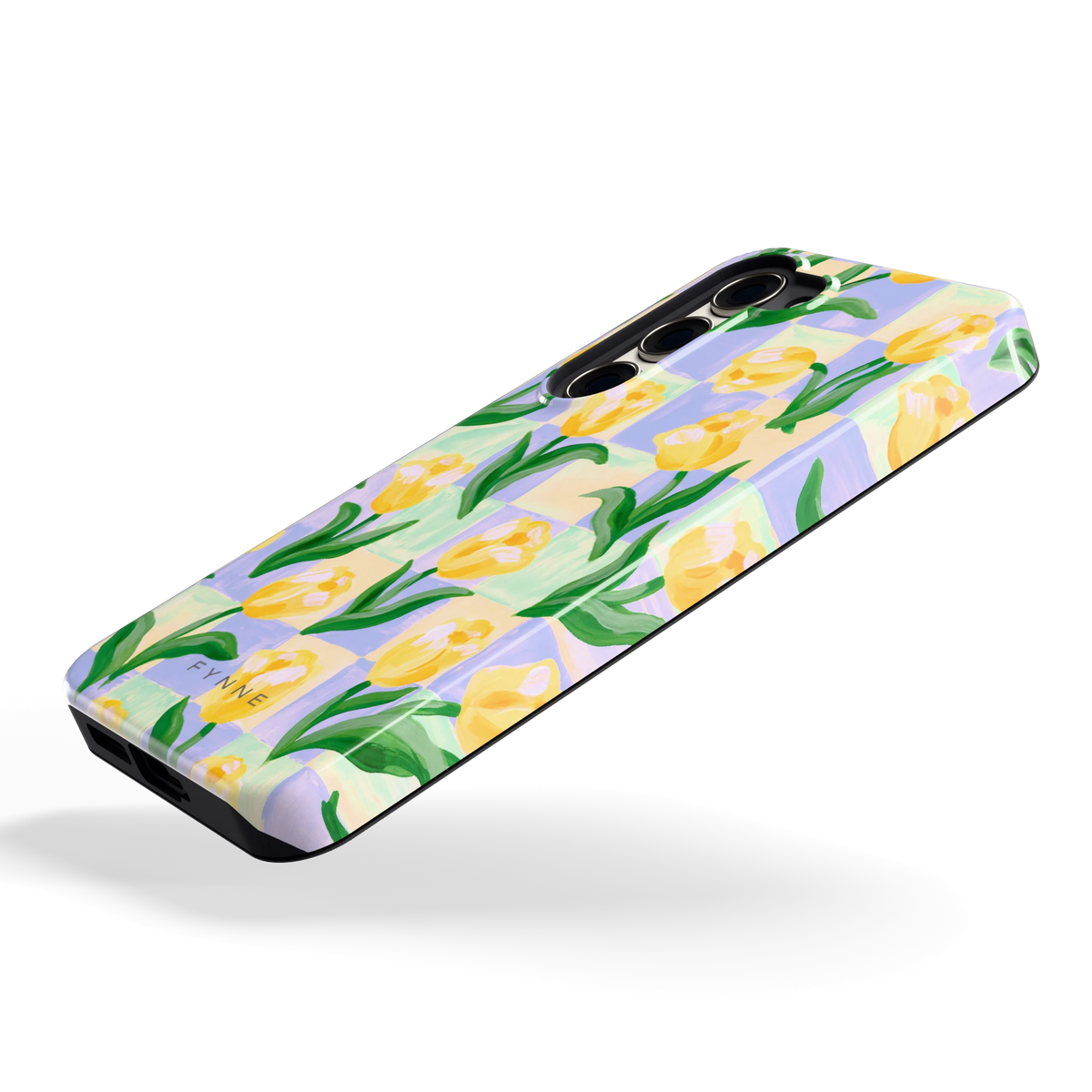 Tulpen Schaakbord hoesje voor Galaxy S23, schuin