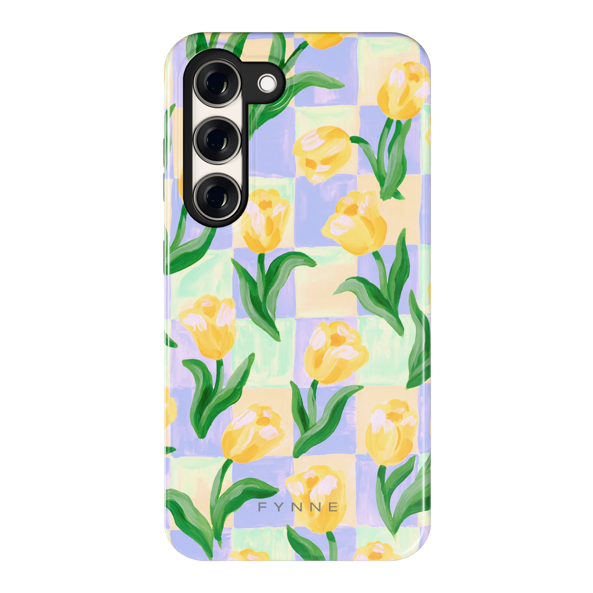 Tulpen Schaakbord hoesje voor Galaxy S23, achterkant