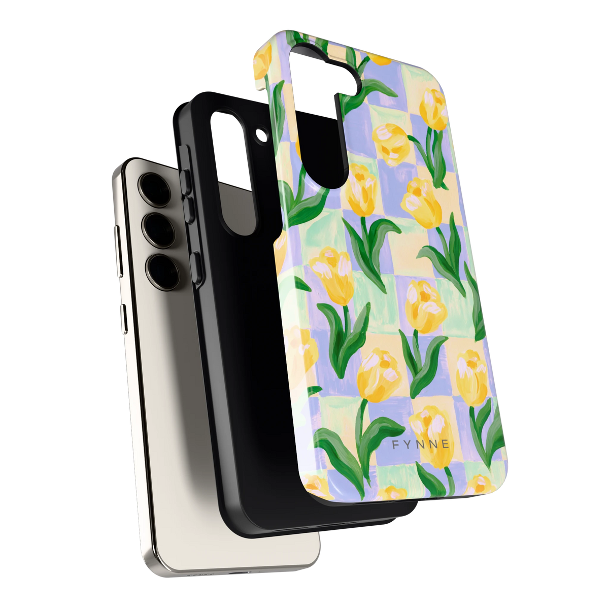 Tulpen Schaakbord hoesje voor Galaxy S23, los van de telefoon