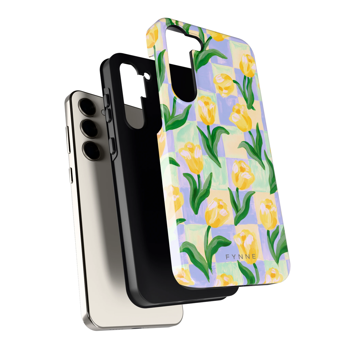 Tulpen Schaakbord hoesje voor Galaxy S23+, los van de telefoon