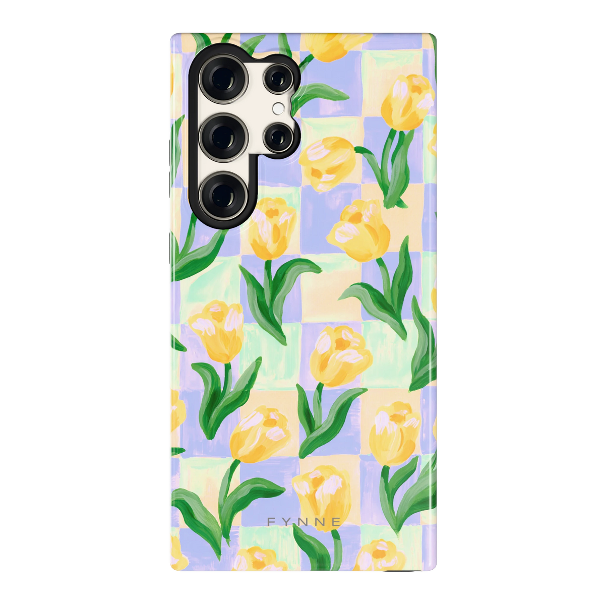 Tulpen Schaakbord hoesje voor Galaxy S23 Ultra, achterkant