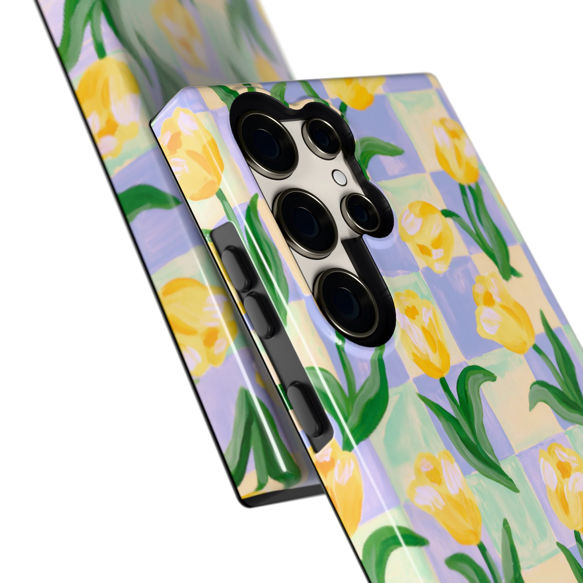 Tulpen Schaakbord hoesje voor Galaxy S23 Ultra, close-up