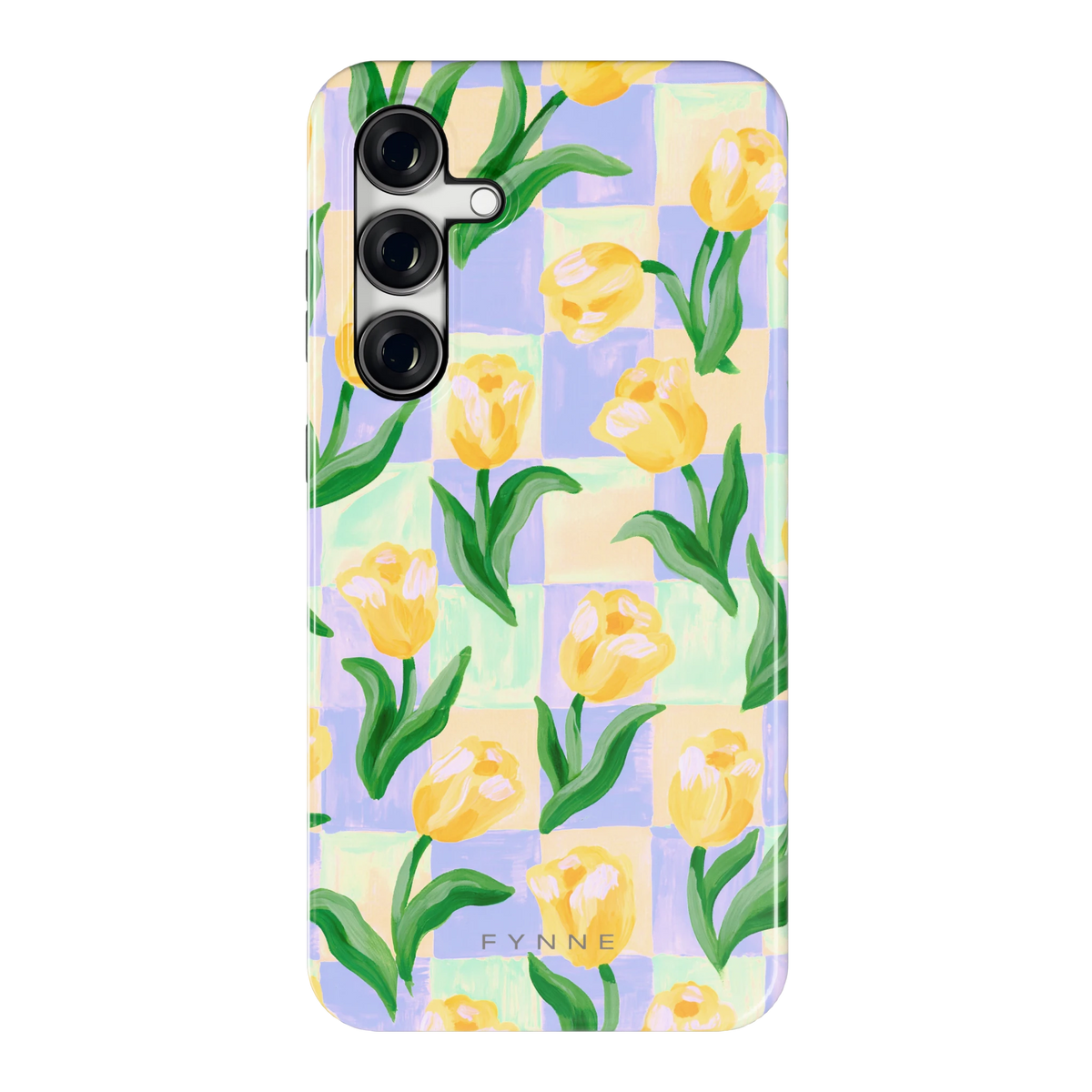 Tulpen Schaakbord hoesje voor Galaxy S24 FE, achterkant