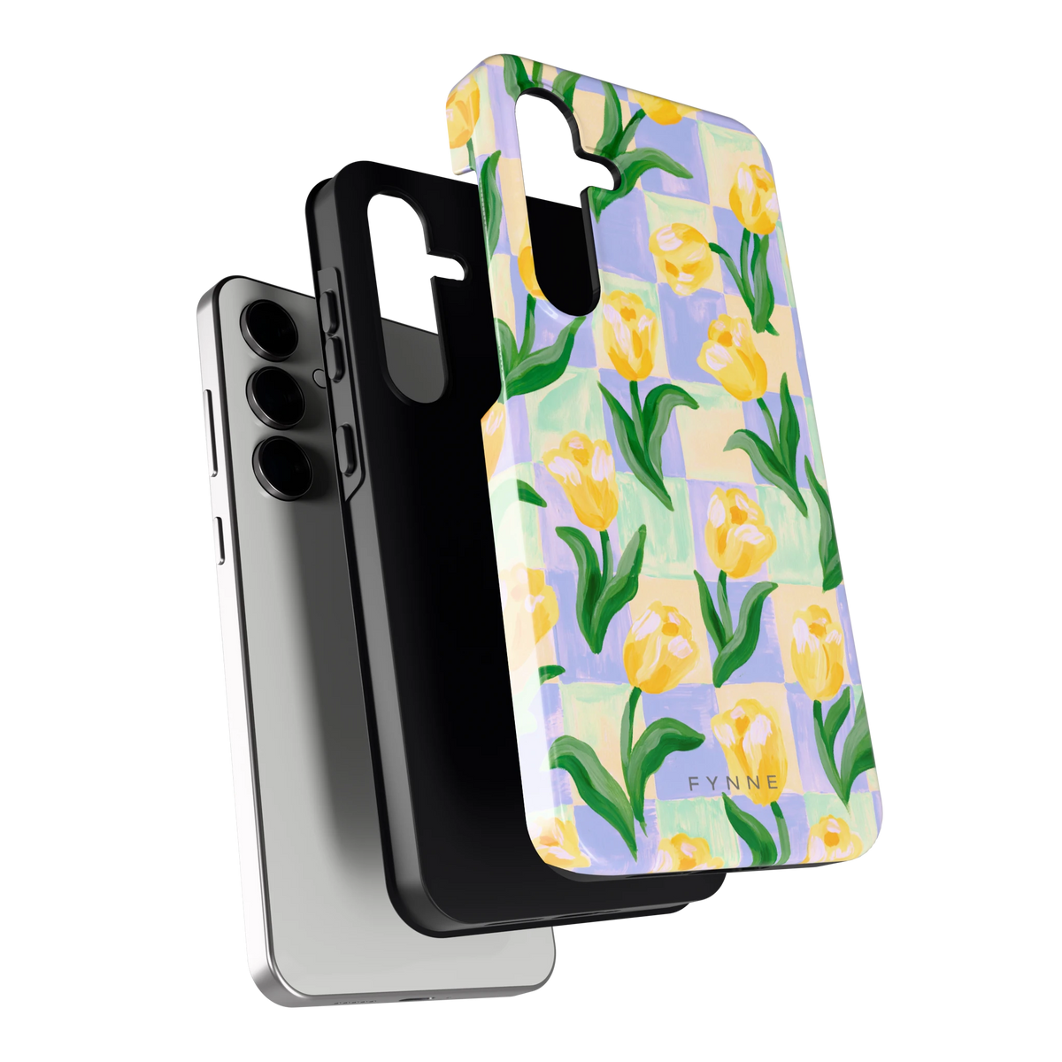 Tulpen Schaakbord hoesje voor Galaxy S24 FE, los van de telefoon