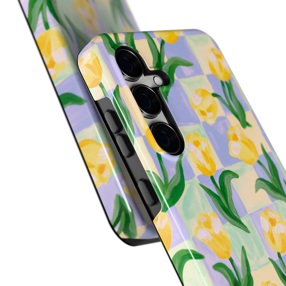 Tulpen Schaakbord hoesje voor Galaxy S24 FE, close-up