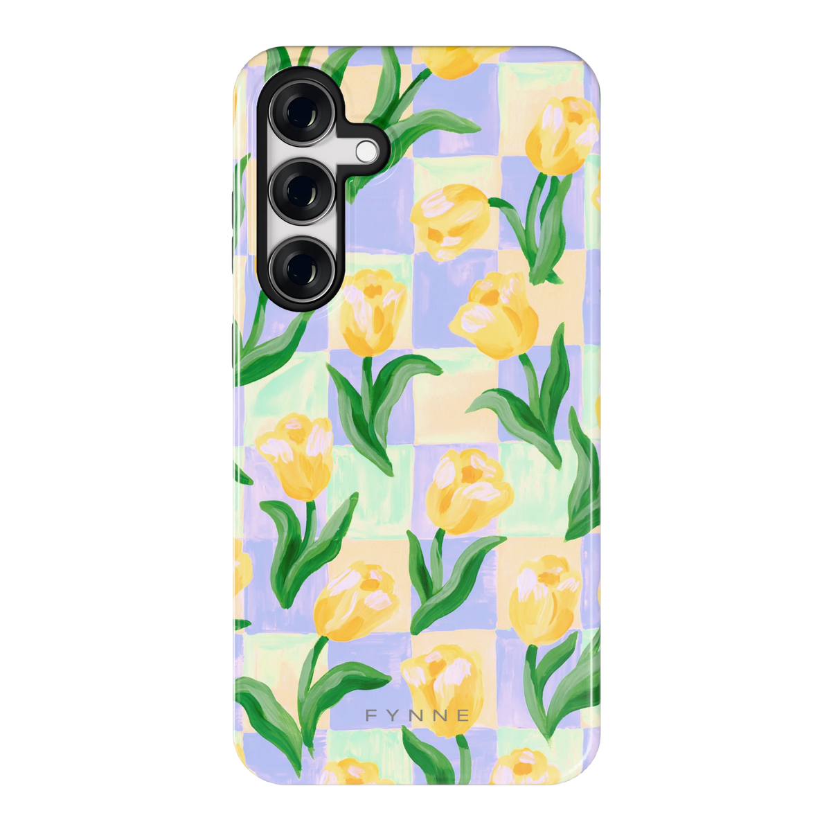 Tulpen Schaakbord hoesje voor Galaxy S24+, achterkant